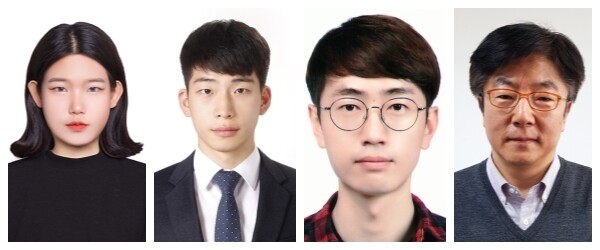 권순주, 최현민, 석사과정 김태환 씨, 홍윤식 지도교수