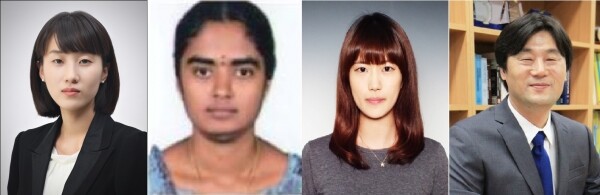 (왼쪽부터)엄지현 연구교수(공동1저자), 코살리아 팔라니사미 박사(공동1저자), 정미희 대학원생(공동1저자), 윤원섭 교수(교신저자) (사진: 성균관대 제공)