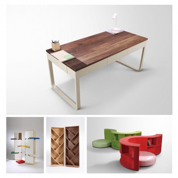 대한민국가구디자인공모전에서 입상한 서일대 재학생 작품. 위로부터 반시계방향으로 김수빈(Between Meal & Work), 주서연(Kids in the Puzzle), 최민규(오니기리), 이혜은(Rest Bookcase) 학생 작품.