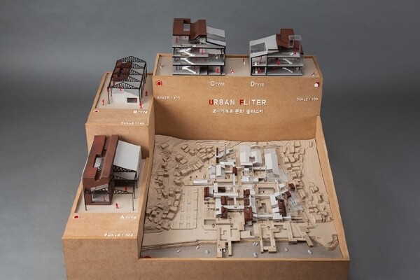 계획건축물부분 대상을 수상한 한국교통대 박태환, 김영재, 신다솔 씨 팀의 ‘Urban Filter: 도시기억의 문화’