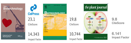 허재복 교수 연구팀의 논문이 실린 학술지 표지. 왼쪽부터 ‘Trend in Biotechnology(트랜드인 바이오테크놀로지’, ‘Biotechnology Advances(바이오테크놀로지 어드밴스)’, ’더플랜트저널(The Plant Journal)’.