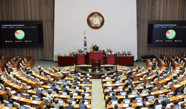 코로나19 등 재난으로 인해 대학의 학사운영이 정상적으로 이루어지지 않은 경우 대학이 등록금을 면제·감액할 수 있도록 하는 「고등교육법」 등 교육부 소관 7개 법안이 24일 국회 본회의를 통과했다.