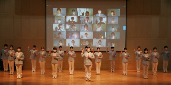 2020년 12월 진행된 간호학과 나이팅게일 선서식. 사진=건양대 제공