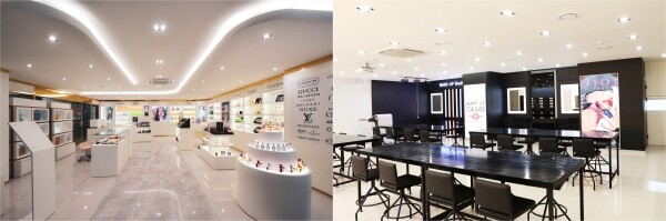 부산과기대 듀티프리실습실(왼쪽)과 메이크업실습실. 사진=부산과기대 LINC+사업단 제공