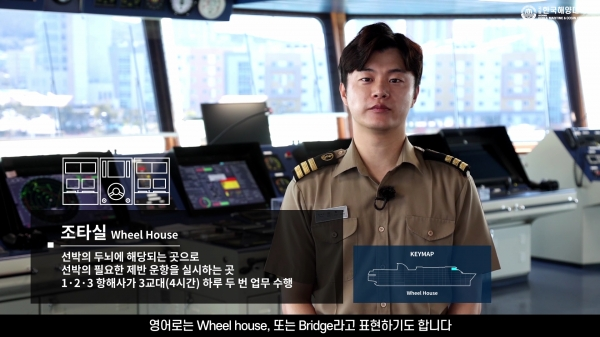 한국해양디 실습선 한나라호 실습선 조타실 모습. 사진=한국해양대 제공