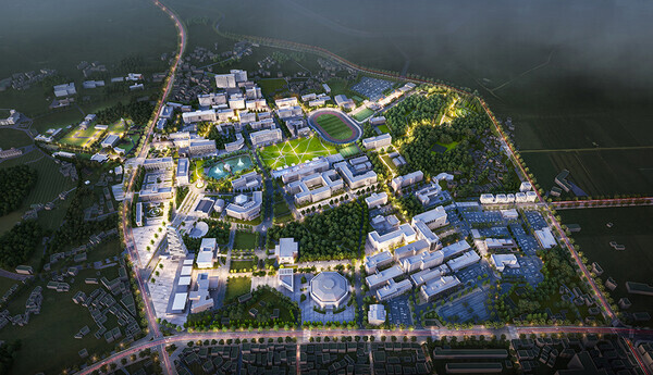 원광대가 발표한 캠퍼스 마스터플랜 보행중심캠퍼스(야간) 전경. 사진=원광대 제공