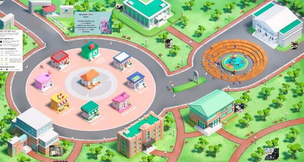 메타버스 플랫폼에서 열린 '삼육마을 프로젝트 성과발표회' 모습. 사진=삼육대 제공