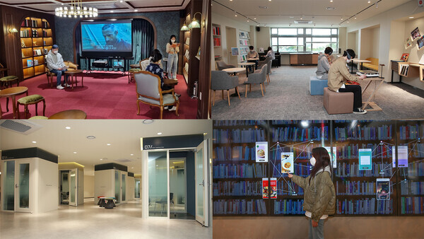 대구가톨릭대는 중앙도서관 3층을 사이버 러닝 큐브, 스마트 스터디룸, 실감형 사이버 북 갤러리, 문학 체험 존 등 창의교육 혁신공간으로 리모델링해 학생들에게 선보였다. 사진=대구가톨릭대 제공