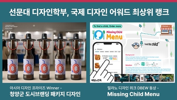 선문대 디자인학부, 국제 디자인 어워...